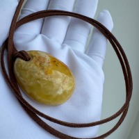 Butterscotch Baltic Amber Teardrop Pendant, 38mm, 12g