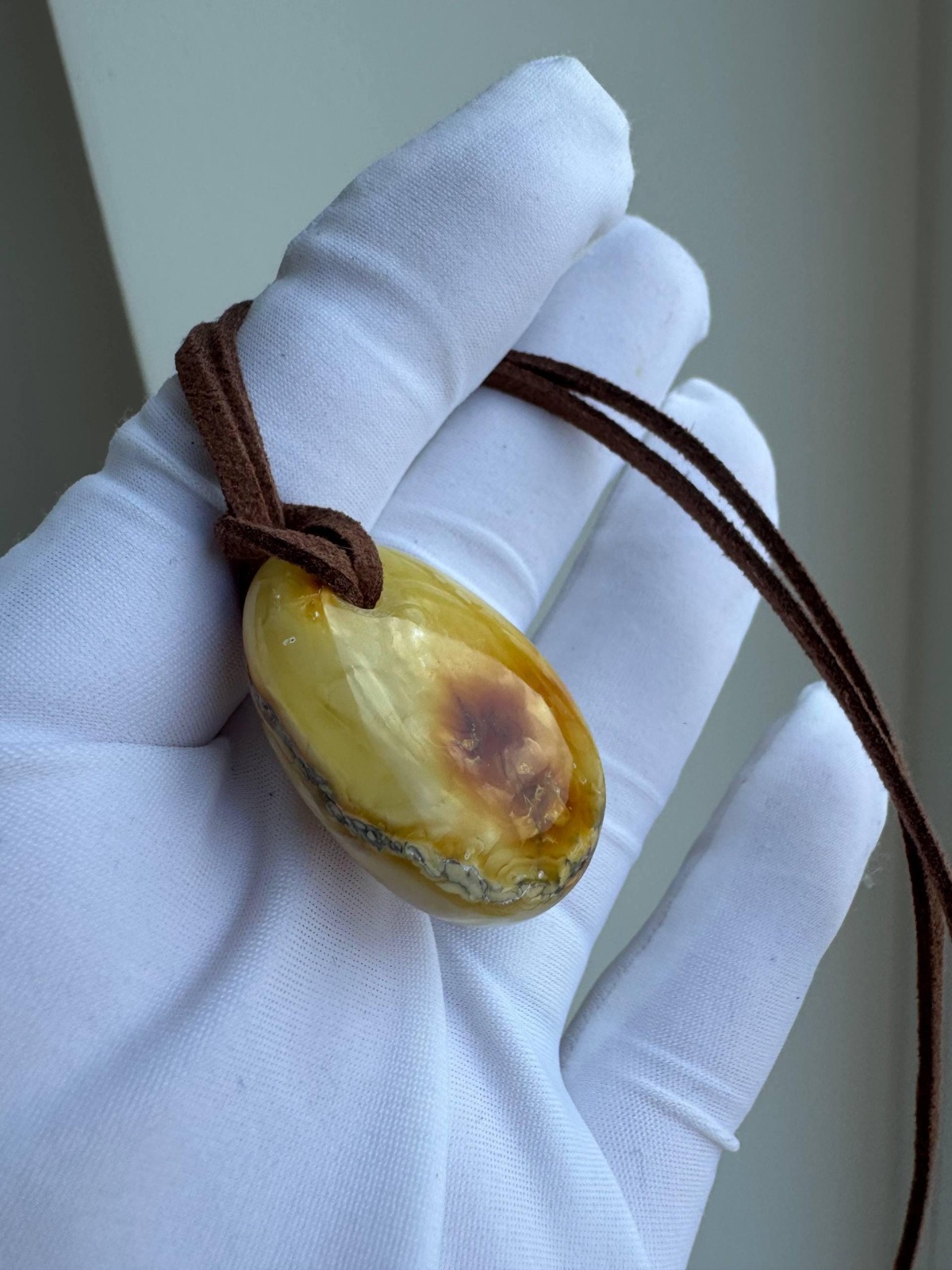 il_fullxfull.8184760401_8q2d.jpg Butterscotch Baltic Amber Pendant, Polished Oval, 6g