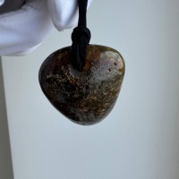 Cognac Honey Baltic Amber Pendant with Earth Inclusions, 15g