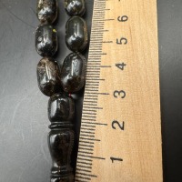 Dark Baltic Amber Misbaha, Polished Oval Prayer Beads
