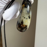 Greenish Honey Baltic Amber Pendant with Inclusions