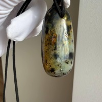 Greenish Honey Baltic Amber Pendant with Inclusions