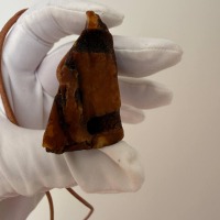 Raw Untreated Baltic Amber Pendant, Natural Hole, 18g