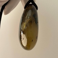 Large Green Baltic Amber Pendant, Olive and Honey, 43g