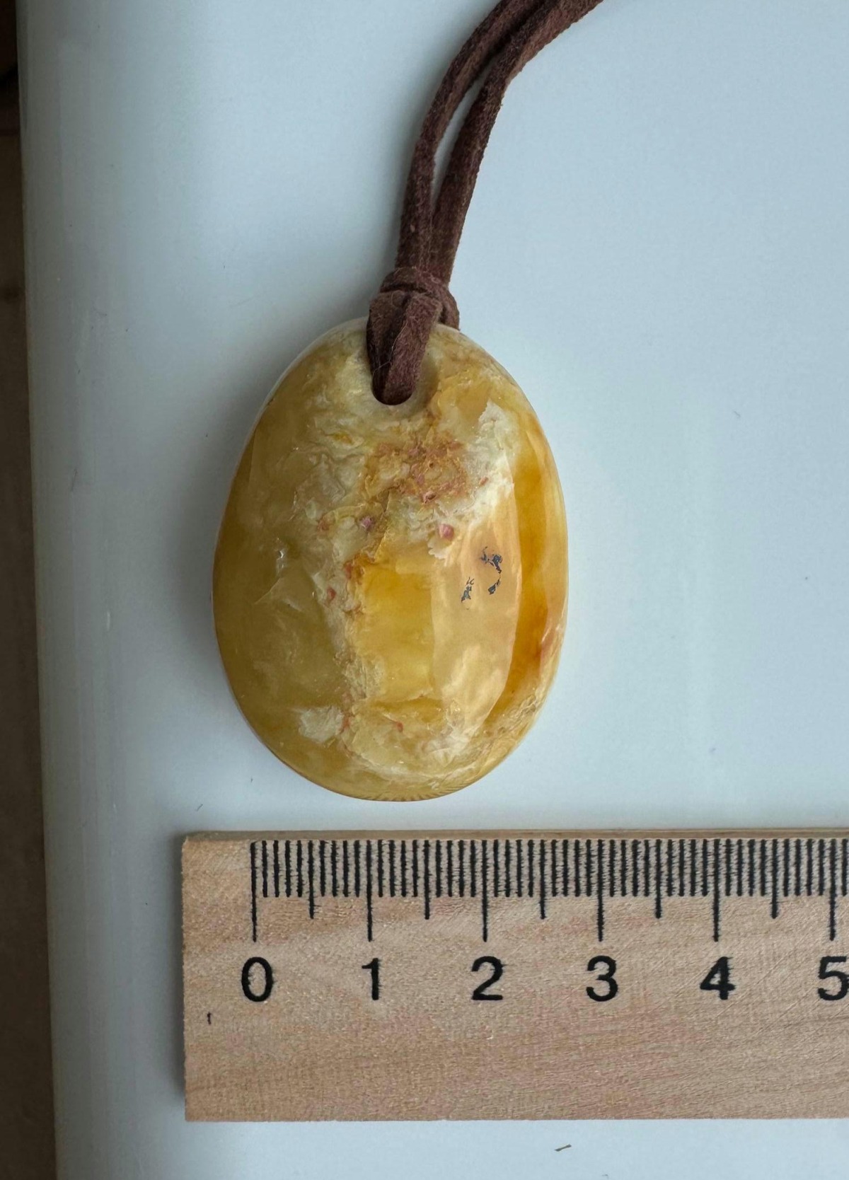 Butterscotch Baltic Amber Teardrop Pendant, 38mm, 12g