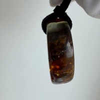 Baltic Amber Donut Pendant, Honey Cognac Circle, 5g