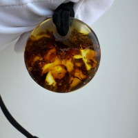 Baltic Amber Donut Pendant, Honey Cognac Circle, 5g