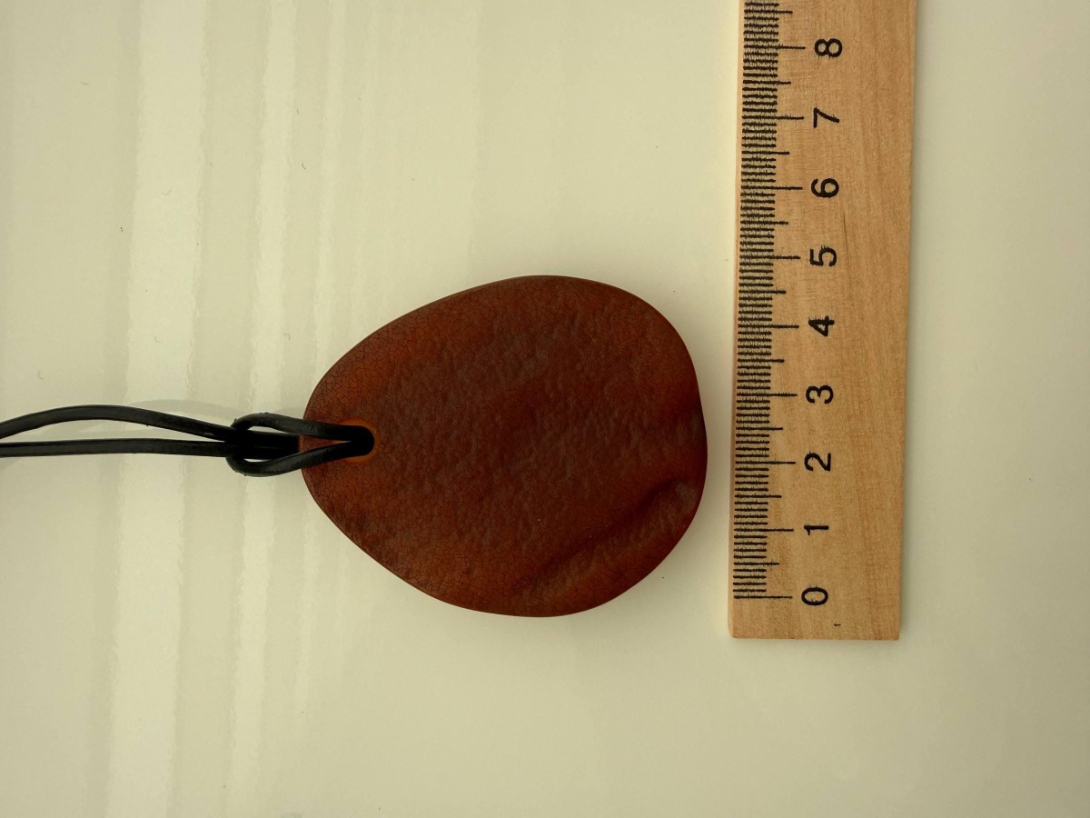 Large Cognac Baltic Amber Pendant, Raw and Polished, 23g