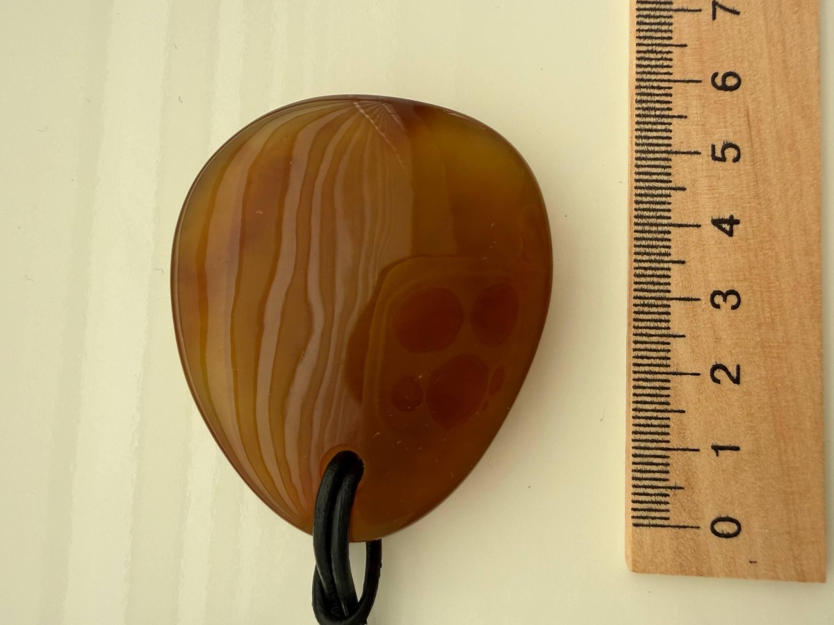 Large Cognac Baltic Amber Pendant, Raw and Polished, 23g