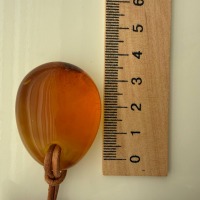 Honey Baltic Amber Teardrop Pendant on Leather Cord, 12g