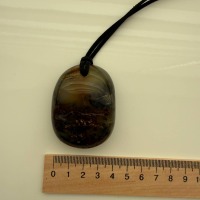 Large Honey Cognac Baltic Amber Pendant on Leather Cord, 34g