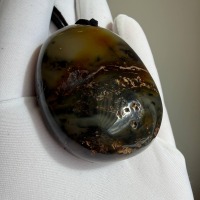 Large Honey Cognac Baltic Amber Pendant on Leather Cord, 34g