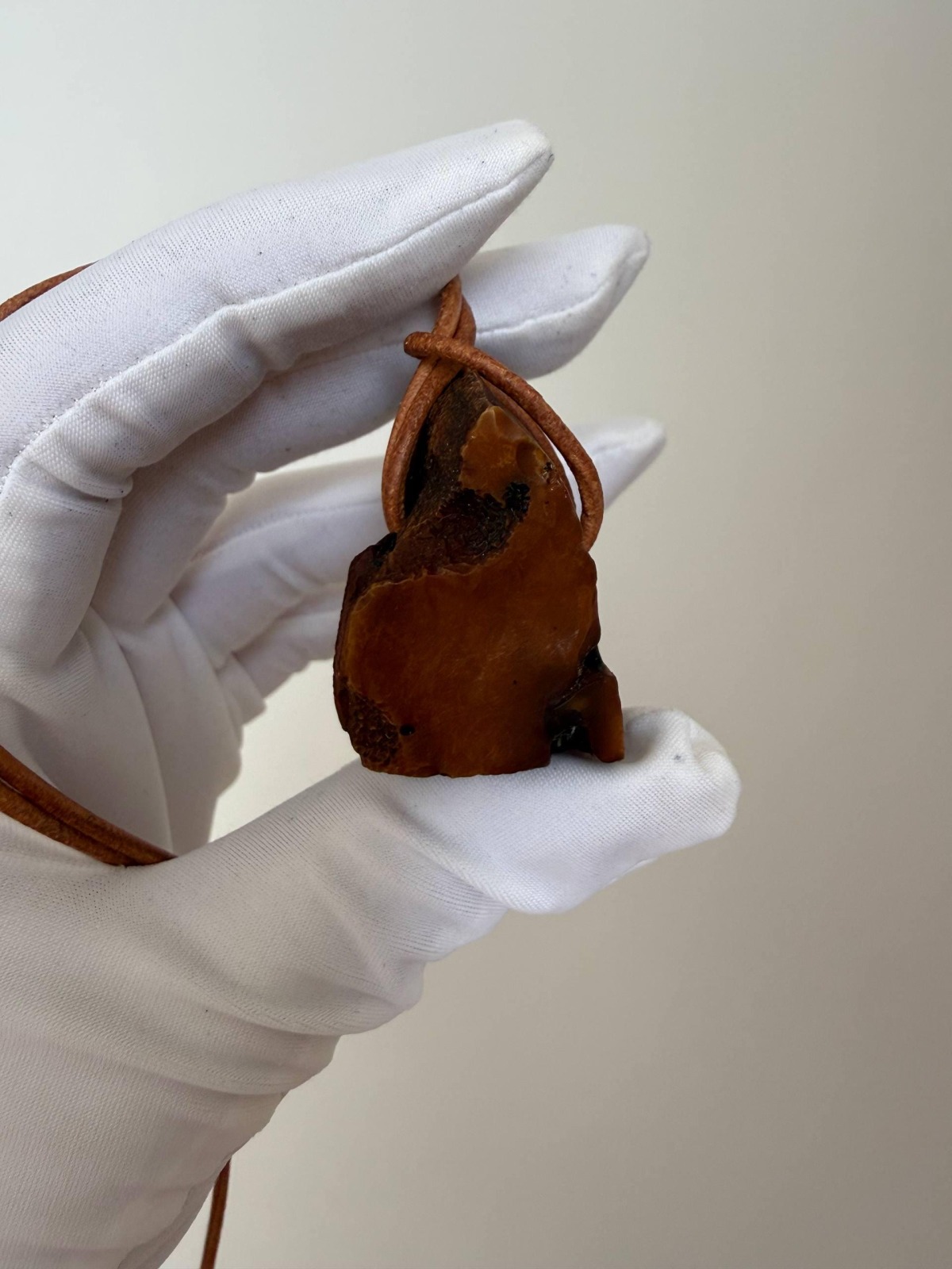 Raw Untreated Baltic Amber Pendant, Natural Hole, 18g
