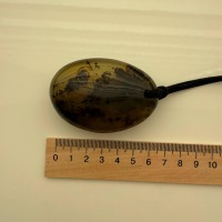 Large Green Baltic Amber Pendant, Olive and Honey, 43g