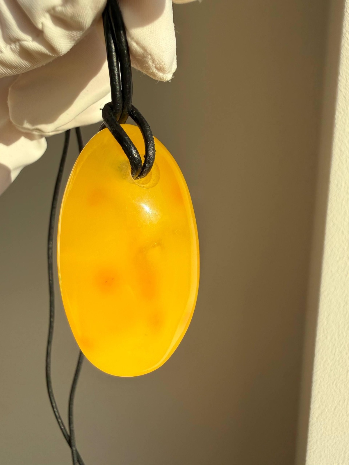 Large Oval Butterscotch Baltic Amber Pendant