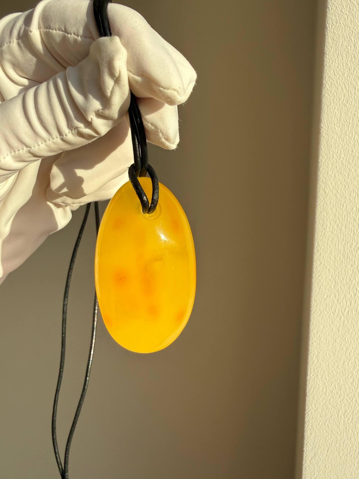 Large Oval Butterscotch Baltic Amber Pendant