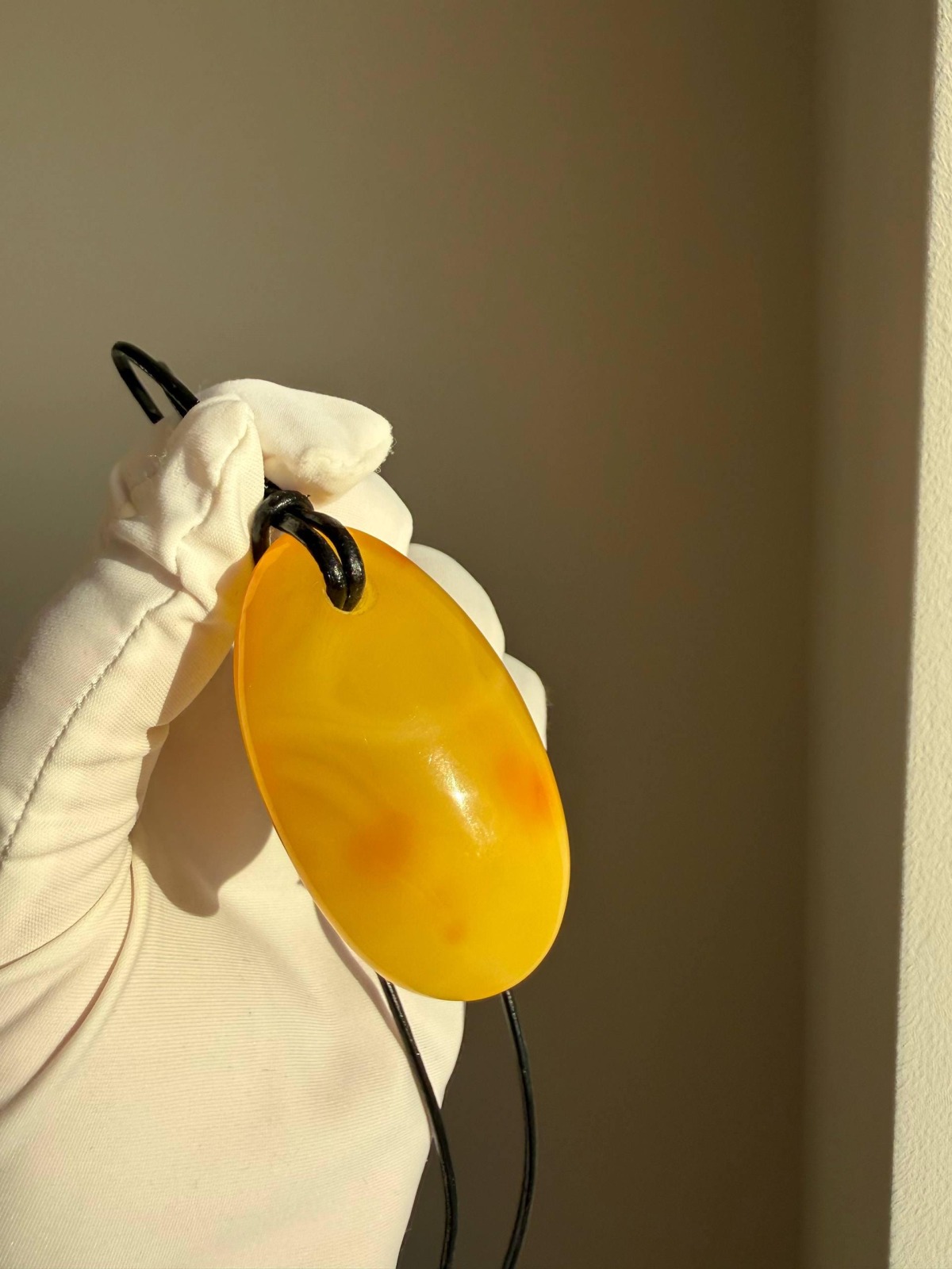 Large Oval Butterscotch Baltic Amber Pendant
