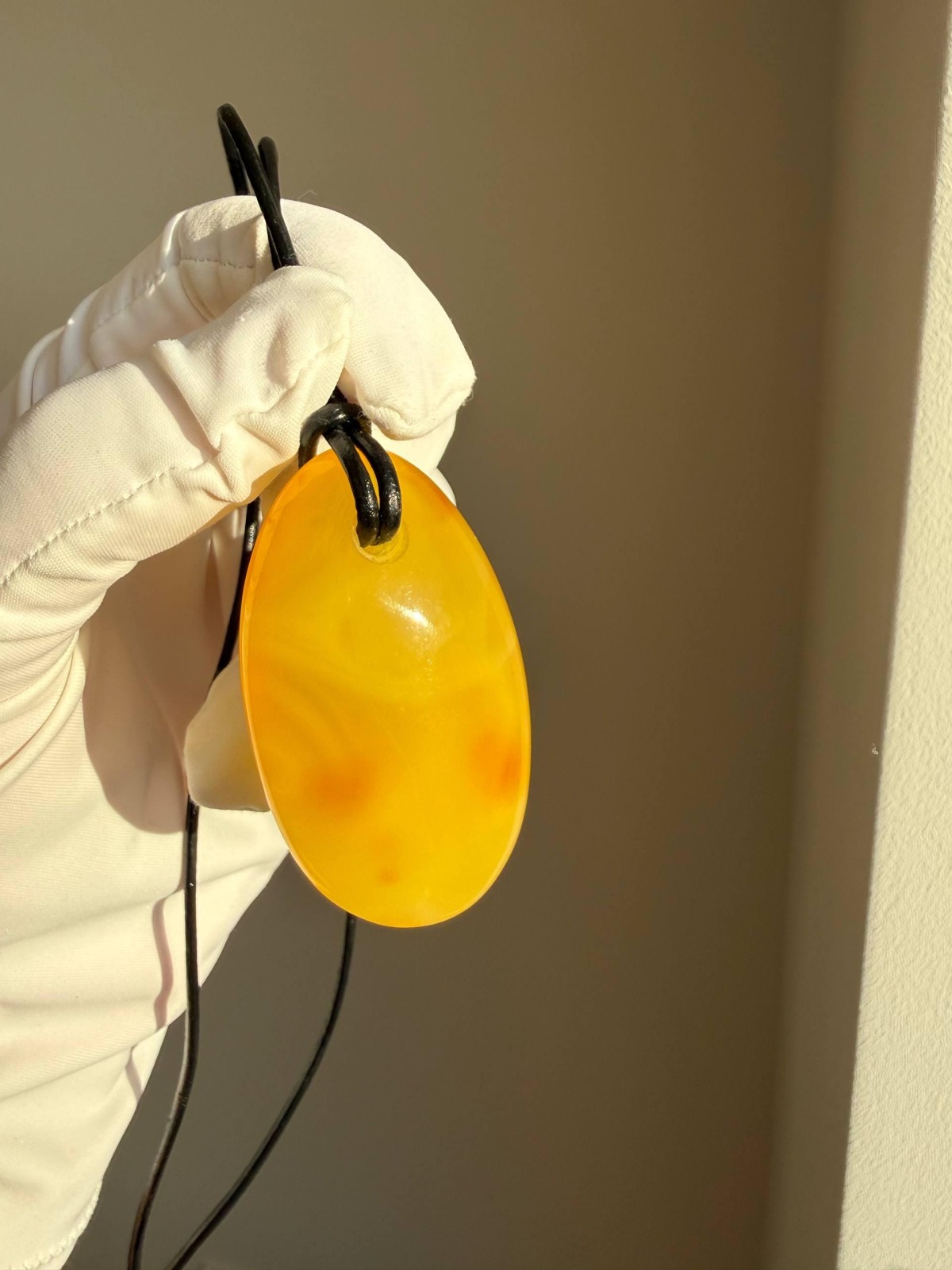 Large Oval Butterscotch Baltic Amber Pendant