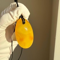 Large Oval Butterscotch Baltic Amber Pendant