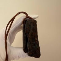 Extra Large Raw Baltic Amber Pendant on Leather Cord, 64g