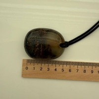 Large Honey Cognac Baltic Amber Pendant on Leather Cord, 34g