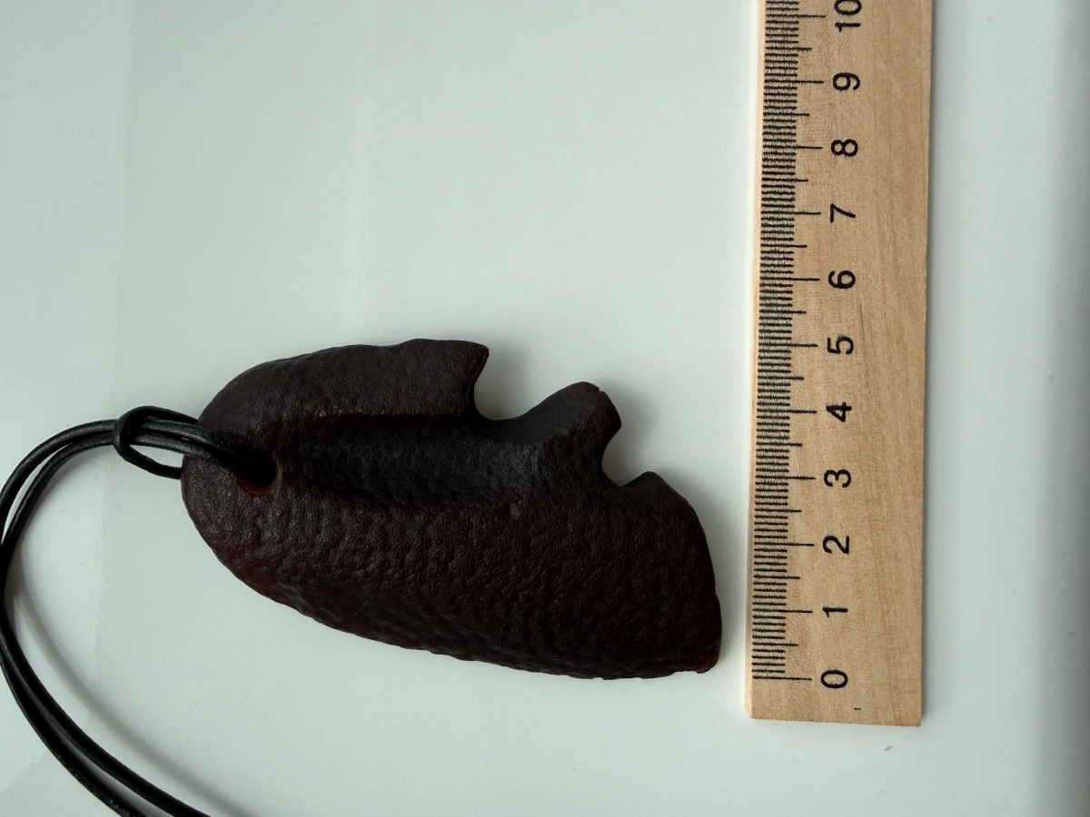 Bat-Shaped Raw Baltic Amber Pendant, Unpolished Cognac, 26g