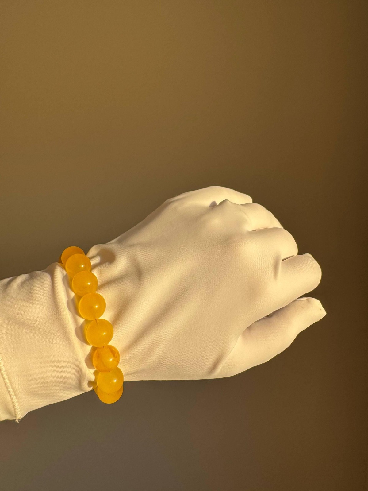 Egg Yolk Butterscotch Baltic Amber Bracelet, 12mm Beads, 14g