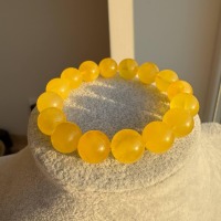Egg Yolk Butterscotch Baltic Amber Bracelet, 12mm Beads, 14g
