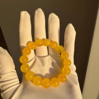 Egg Yolk Butterscotch Baltic Amber Bracelet, 12mm Beads, 14g