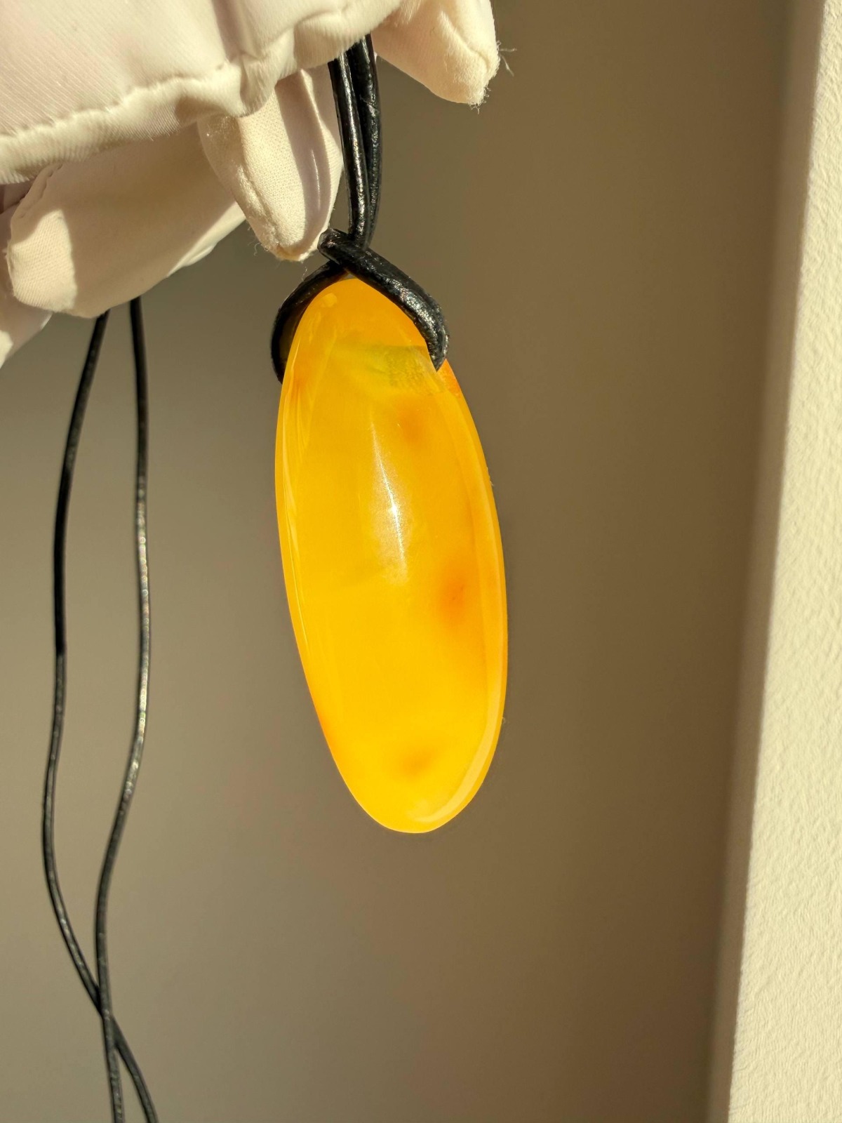 Large Oval Butterscotch Baltic Amber Pendant