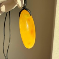 Large Oval Butterscotch Baltic Amber Pendant