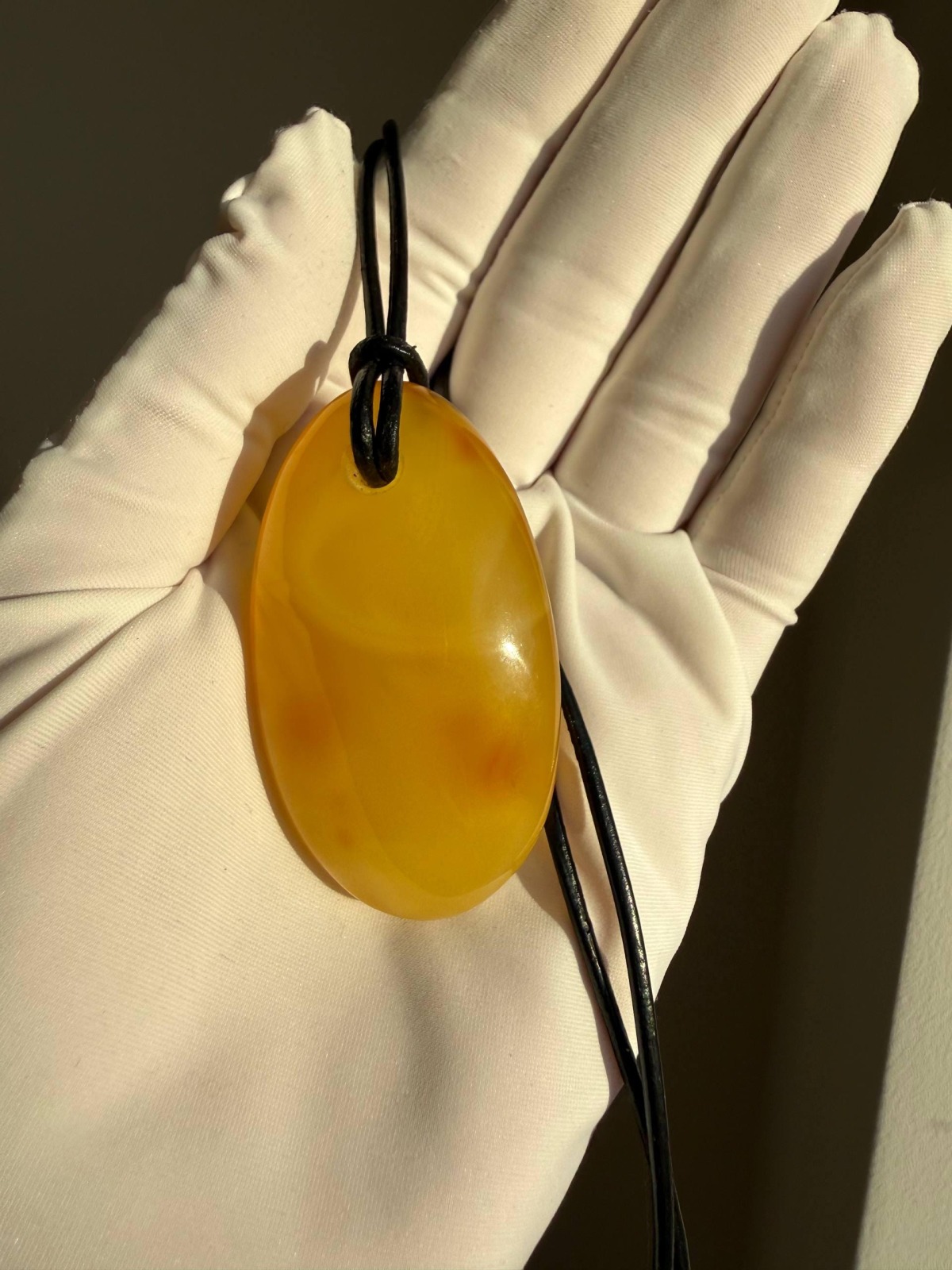Large Oval Butterscotch Baltic Amber Pendant