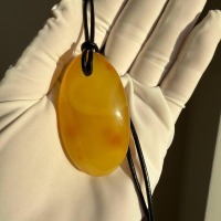 Large Oval Butterscotch Baltic Amber Pendant
