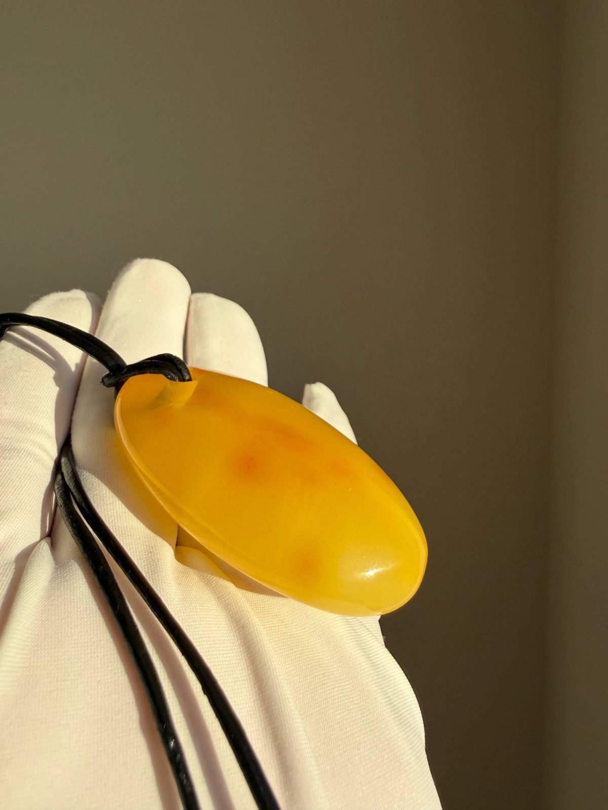 Large Oval Butterscotch Baltic Amber Pendant