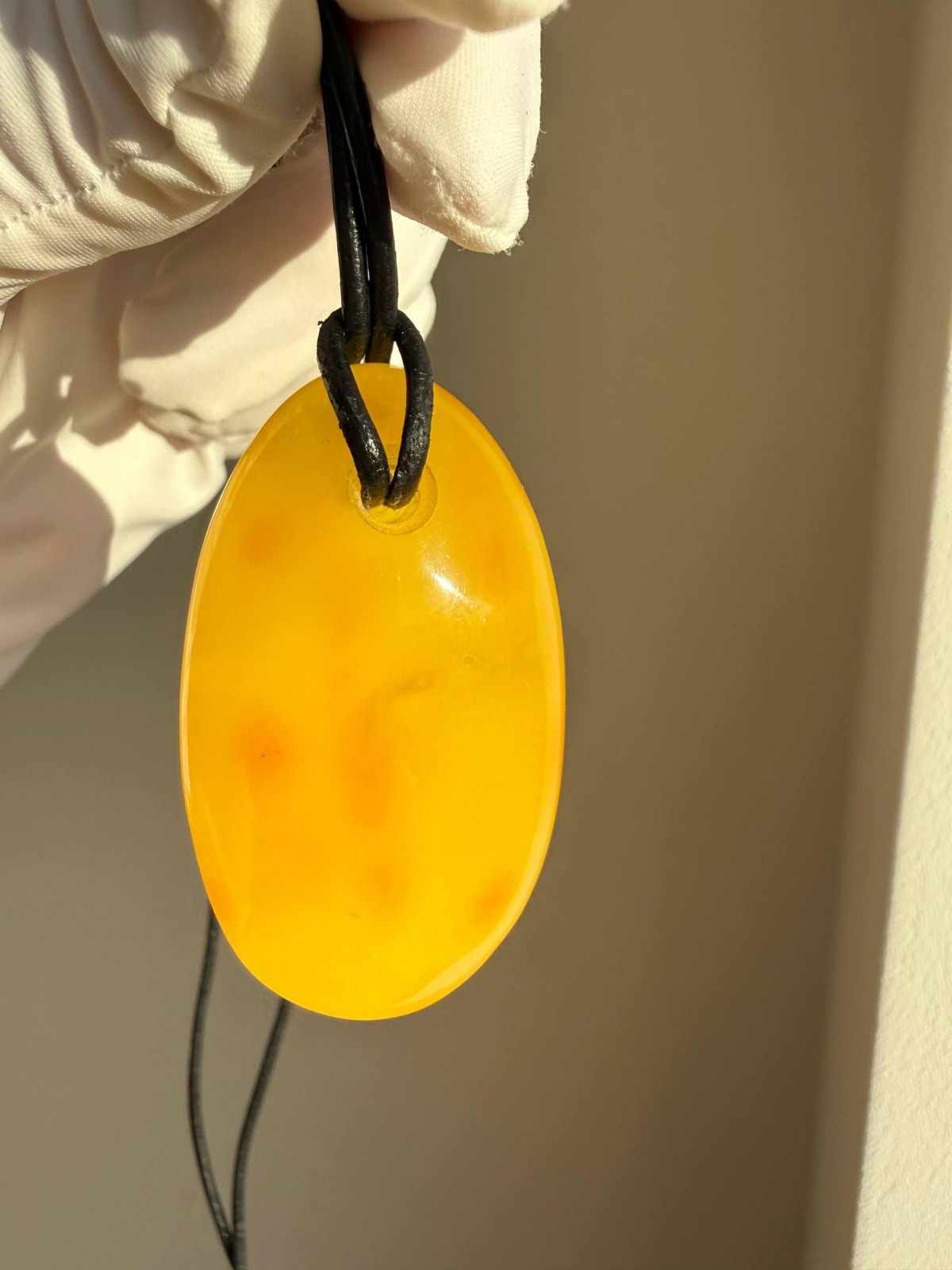 Large Oval Butterscotch Baltic Amber Pendant