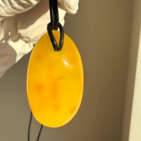 Large Oval Butterscotch Baltic Amber Pendant