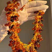 Cherry and Cognac Baltic Amber Necklace, Freeform Beads