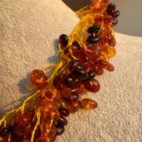 Cherry and Cognac Baltic Amber Necklace, Freeform Beads