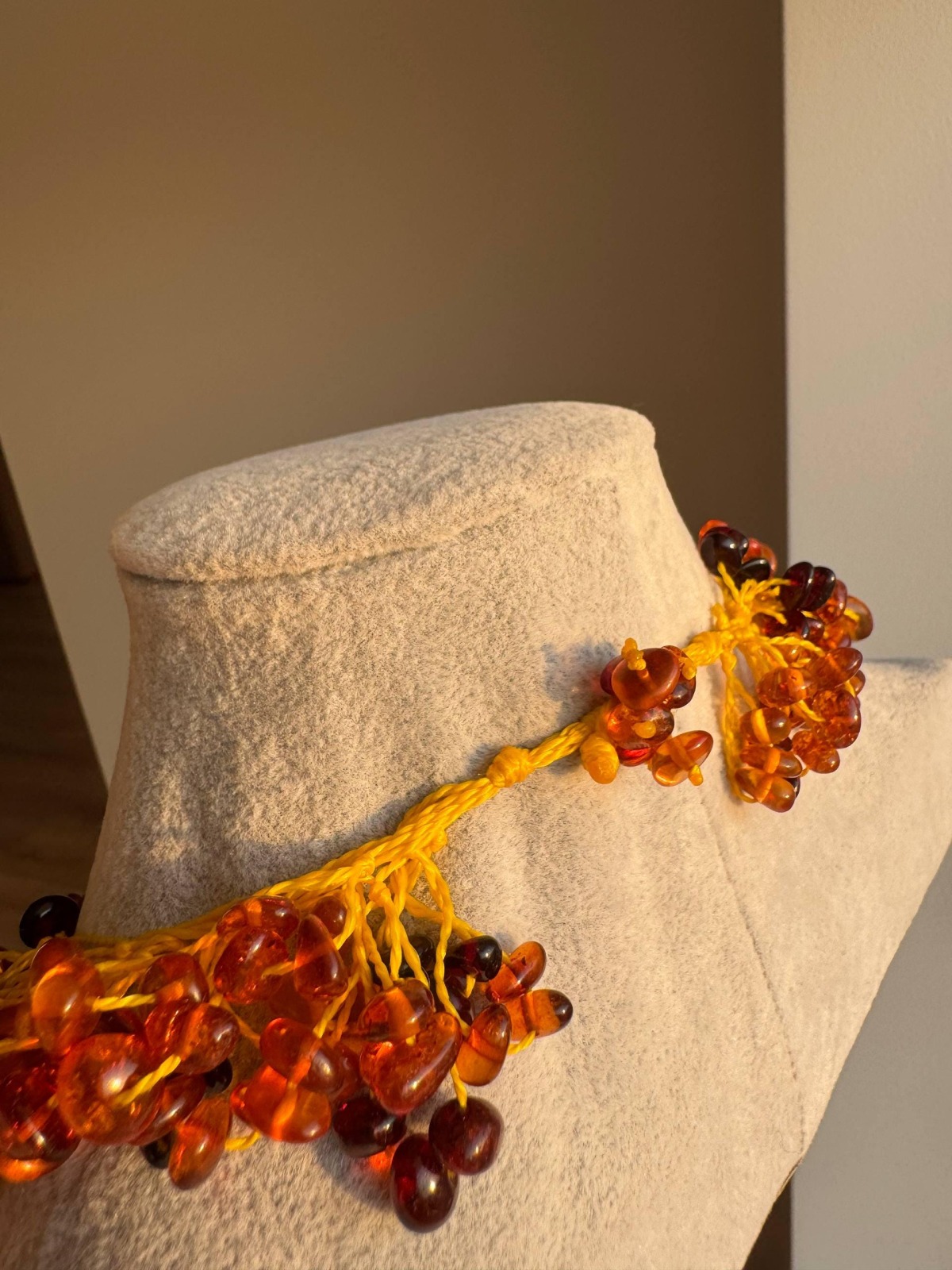 Cherry and Cognac Baltic Amber Necklace, Freeform Beads