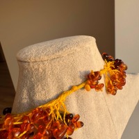Cherry and Cognac Baltic Amber Necklace, Freeform Beads