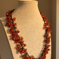 Honey Cognac Baltic Amber Statement Necklace, 65cm