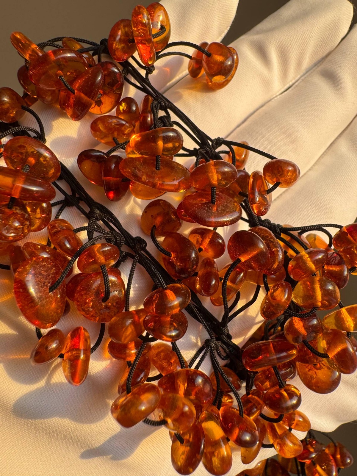 Honey Cognac Baltic Amber Statement Necklace, 65cm