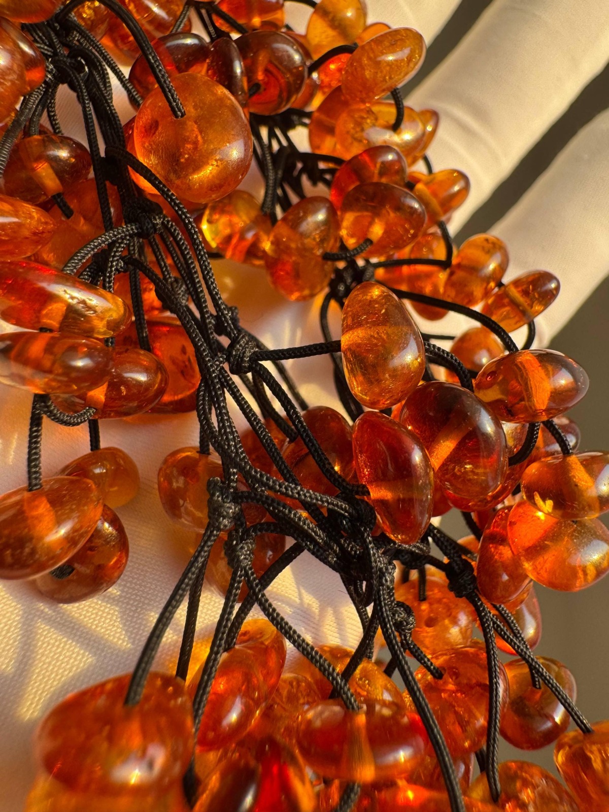 Honey Cognac Baltic Amber Statement Necklace, 65cm