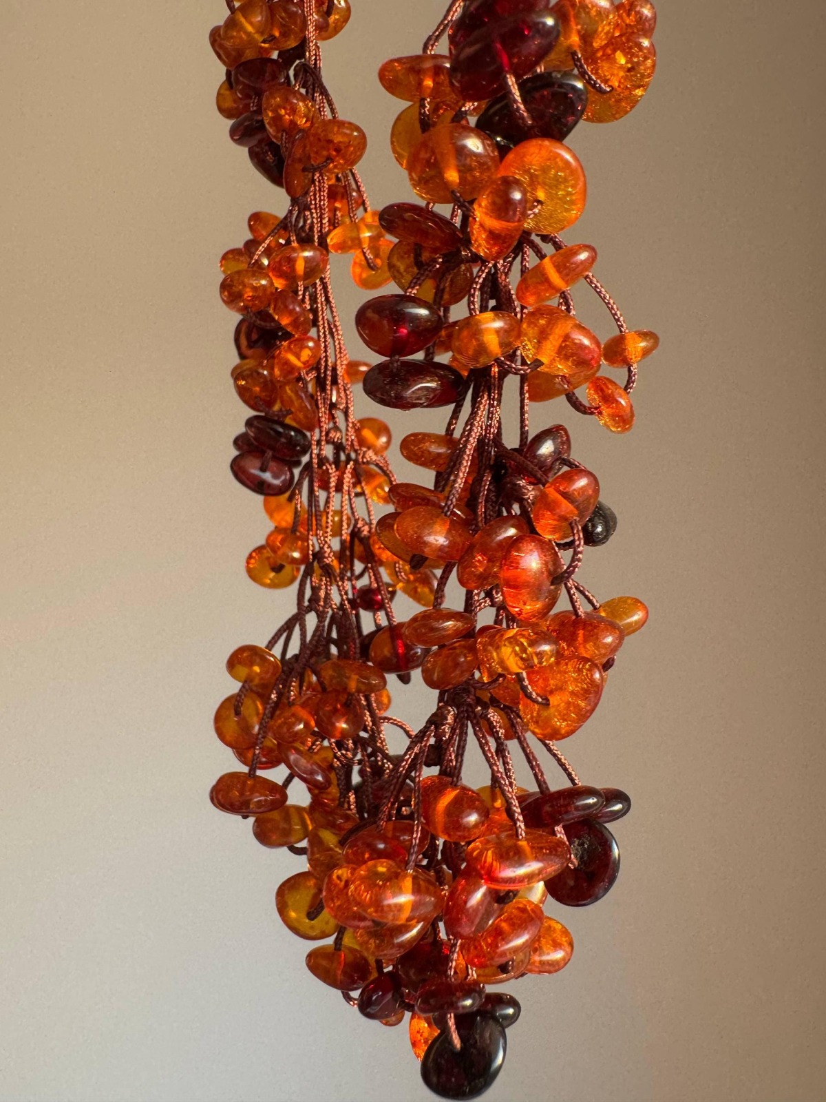 Long Honey Cognac Baltic Amber Necklace, 70cm