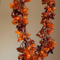 Long Honey Cognac Baltic Amber Necklace, 70cm