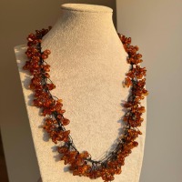 Honey Cognac Baltic Amber Statement Necklace, 65cm