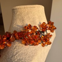 Honey Cognac Baltic Amber Statement Necklace, 65cm