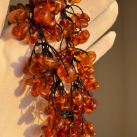 Honey Cognac Baltic Amber Statement Necklace, 65cm