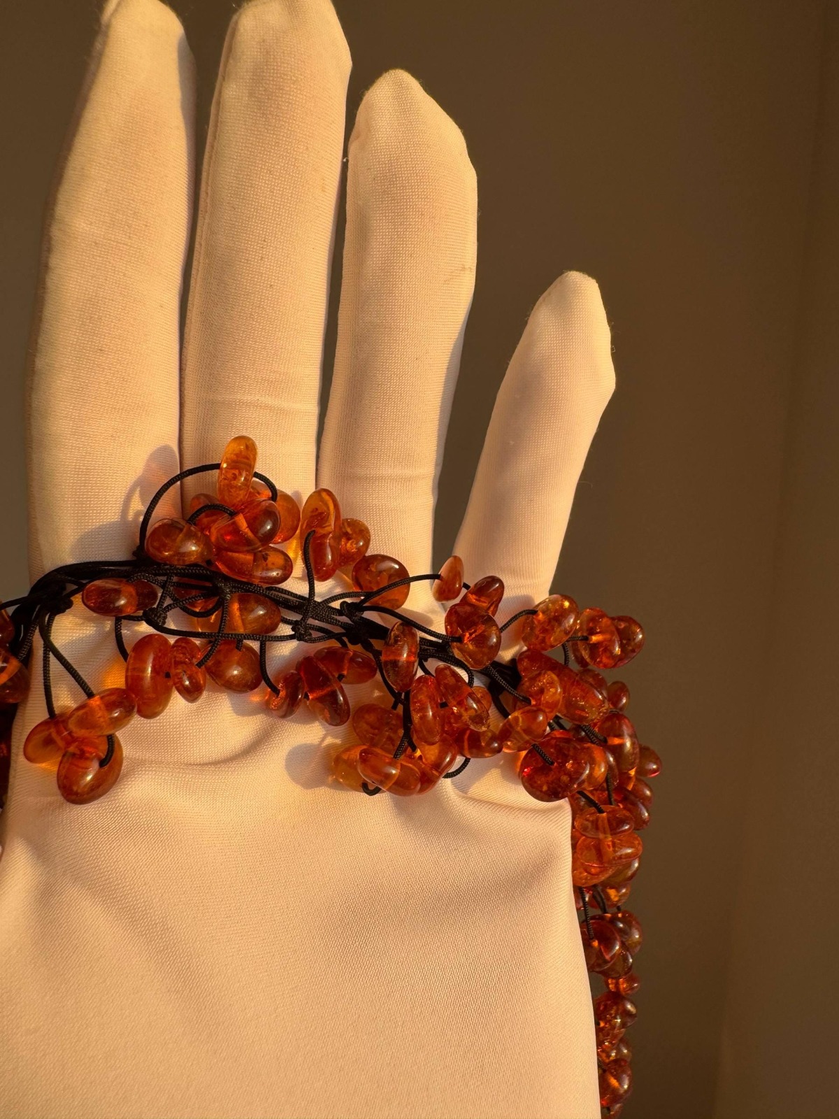 Honey Cognac Baltic Amber Statement Necklace, 65cm