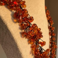 Honey Cognac Baltic Amber Statement Necklace, 65cm